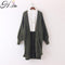 Long Cable Knit design Oversized Cardigan Coat-HF1100 Army green-One Size-JadeMoghul Inc.