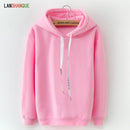 Long Sleeve Solid Color Hooded Sweatshirt