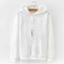 Long Sleeve Solid Color Hooded Sweatshirt