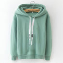 Long Sleeve Solid Color Hooded Sweatshirt