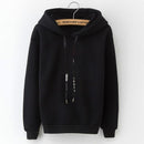 Long Sleeve Solid Color Hooded Sweatshirt