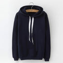 Long Sleeve Solid Color Hooded Sweatshirt
