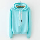 Long Sleeve Solid Color Hooded Sweatshirt