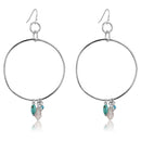 Silver Dangle Earrings LOS790 Silver 925 Sterling Silver Earrings with Synthetic