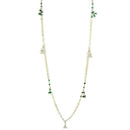 Gold Necklace LOS793 Matte Gold 925 Sterling Silver Necklace with Synthetic
