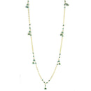 Gold Necklace LOS794 Matte Gold 925 Sterling Silver Necklace with Semi-Precious