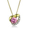 Gold Necklace LOS868 Gold+Rhodium 925 Sterling Silver Necklace with CZ