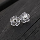 Lotus Fun Real 925 Sterling Silver Natural Crystal Handmade Fine Jewelry Flower in the Rain Stud Earrings for Women Brincos--JadeMoghul Inc.