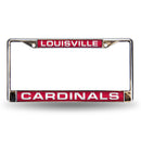 Ford License Plate Frame Louisville Red Laser Chrome Frame