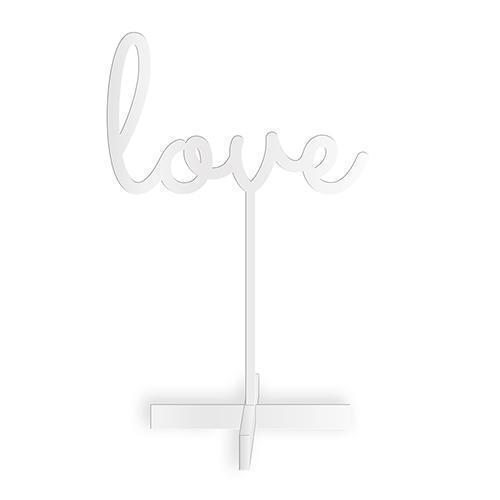 Love Acrylic Sign - White (Pack of 1)-Wedding Signs-JadeMoghul Inc.