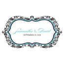 Love Bird Damask Large Cling Berry (Pack of 1)-Wedding Signs-Chocolate Brown-JadeMoghul Inc.