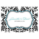 Love Bird Damask Large Rectangular Tag Berry (Pack of 1)-Wedding Favor Stationery-Aqua Blue-JadeMoghul Inc.