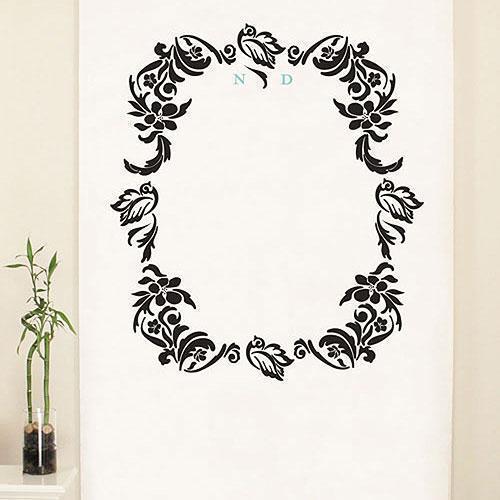 Love Bird Damask Monogram Personalized Photo Backdrop Berry (Pack of 1)-Wedding Reception Decorations-Willow Green-JadeMoghul Inc.