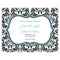 Love Bird Damask Save The Date Card Berry (Pack of 1)-Weddingstar-Fuchsia-JadeMoghul Inc.