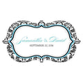 Love Bird Damask Small Cling Berry (Pack of 1)-Wedding Signs-Oasis Blue-JadeMoghul Inc.