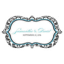 Love Bird Damask Small Cling Berry (Pack of 1)-Wedding Signs-Royal Blue-JadeMoghul Inc.