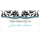 Love Bird Damask Small Ticket Berry (Pack of 120)-Reception Stationery-Aqua Blue-JadeMoghul Inc.