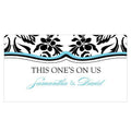 Love Bird Damask Small Ticket Berry (Pack of 120)-Reception Stationery-Oasis Blue-JadeMoghul Inc.