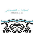 Love Bird Damask Square Tag Berry (Pack of 1)-Wedding Favor Stationery-Fuchsia-JadeMoghul Inc.