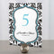 Love Bird Damask Table Number Numbers 13-24 Oasis Blue And Black (Pack of 12)-Table Planning Accessories-Ruby-73-84-JadeMoghul Inc.