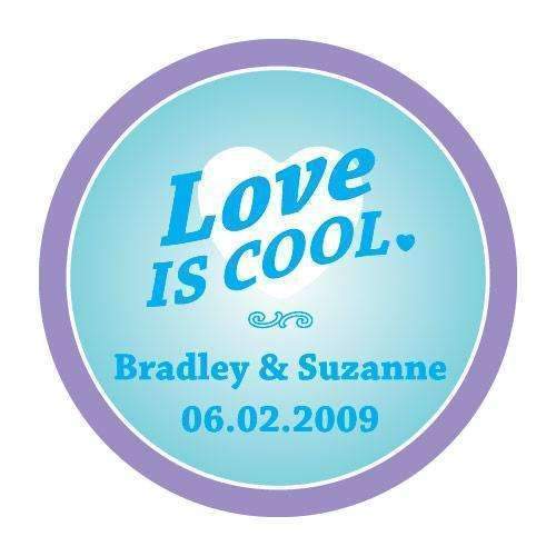 "Love is Cool" Stickers (Pack of 1)-Wedding Favor Stationery-JadeMoghul Inc.