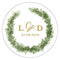 Love Wreath Small Sticker - Monogram (Pack of 1)-Wedding Favor Stationery-JadeMoghul Inc.