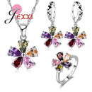 Lovely Multi Color Flower 925 Sterling Silver Set-5-JadeMoghul Inc.