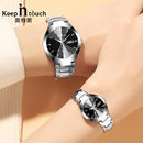 Lover Watch / Quartz Calendar Dress Watch For Couples-Silver Band one Pair-JadeMoghul Inc.