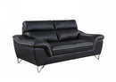 Loveseats Black Loveseat - 36" Contemporary Black Leather Loveseat HomeRoots
