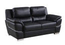 Loveseats Black Loveseat - 37" Chic Black Leather Loveseat HomeRoots