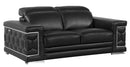 Loveseats Black Loveseat - 71" Sturdy Black Leather Loveseat HomeRoots