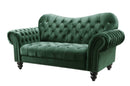 Loveseats Cheap Loveseats - 76" X 37" X 39" Green Velvet Loveseat HomeRoots