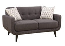 Loveseats Cheap Loveseats - Charcoal Mid-Century Polyester Fabric Love Seat HomeRoots