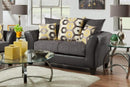 Loveseats Comfy Loveseat - 62" X 36" X 37" Dempsey Graphite 100% Polyurethane/100% Polyester Velvet Loveseat HomeRoots