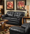 Loveseats Comfy Loveseat - 67" X 34" X 34" Cowgirl Black 100% PU Loveseat HomeRoots