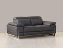 Loveseats Gray Loveseat - 31" Tasteful Dark Grey Leather Loveseat HomeRoots