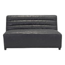 Loveseats Leather Loveseat - 55.1" X 41.3" X 29.1" Black Functional Loveseat HomeRoots
