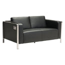 Loveseats Leather Loveseat - 56" X 34" X 27" Black Functional Loveseat HomeRoots