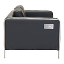 Loveseats Leather Loveseat - 56" X 34" X 27" Black Functional Loveseat HomeRoots