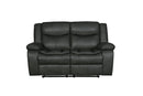 Loveseats Leather Loveseat - 6"4 X 36" X 40" Gray Loveseat HomeRoots