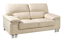 Loveseats Leather Loveseat - 6"9 X 36" X 36" Beige Loveseat HomeRoots