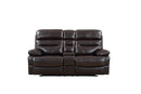 Loveseats Leather Loveseat - 78" X 40" X 41" Brown Console Loveseat HomeRoots