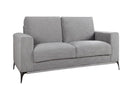 Loveseats Lounge Loveseat - 65" X 39" X 35" Silver Polyester Loveseat HomeRoots