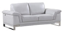 Loveseats Modern Loveseat - 32" Lovely Light Grey Leather Loveseat HomeRoots