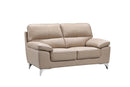 Loveseats Modern Loveseat - 37" Classy Beige Leather Loveseat HomeRoots