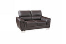 Loveseats Modern Loveseat - 37" Modern Brown Leather Loveseat HomeRoots
