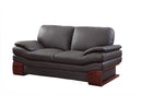 Loveseats Modern Loveseat - 44" Dazzling Brown Leather Loveseat HomeRoots