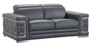 Loveseats Modern Loveseat - 71" Sturdy Dark Gray Leather Loveseat HomeRoots
