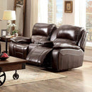 Loveseats Ruth Transitional Style Love Seat, Brown Benzara