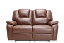 Loveseats Vintage Loveseat - 40" Contemporary Brown Leather Power Reclining Loveseat HomeRoots